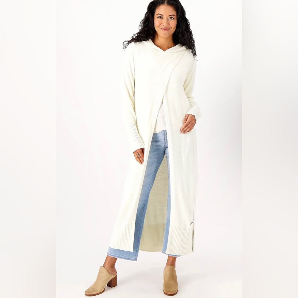 MPeace Love World Women Sz XL tall crossover maxi cardigan white/ivory